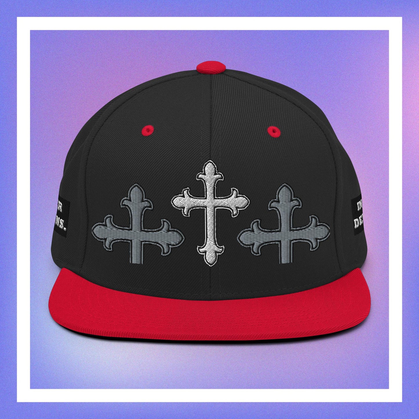 White Cross Snapback Hat