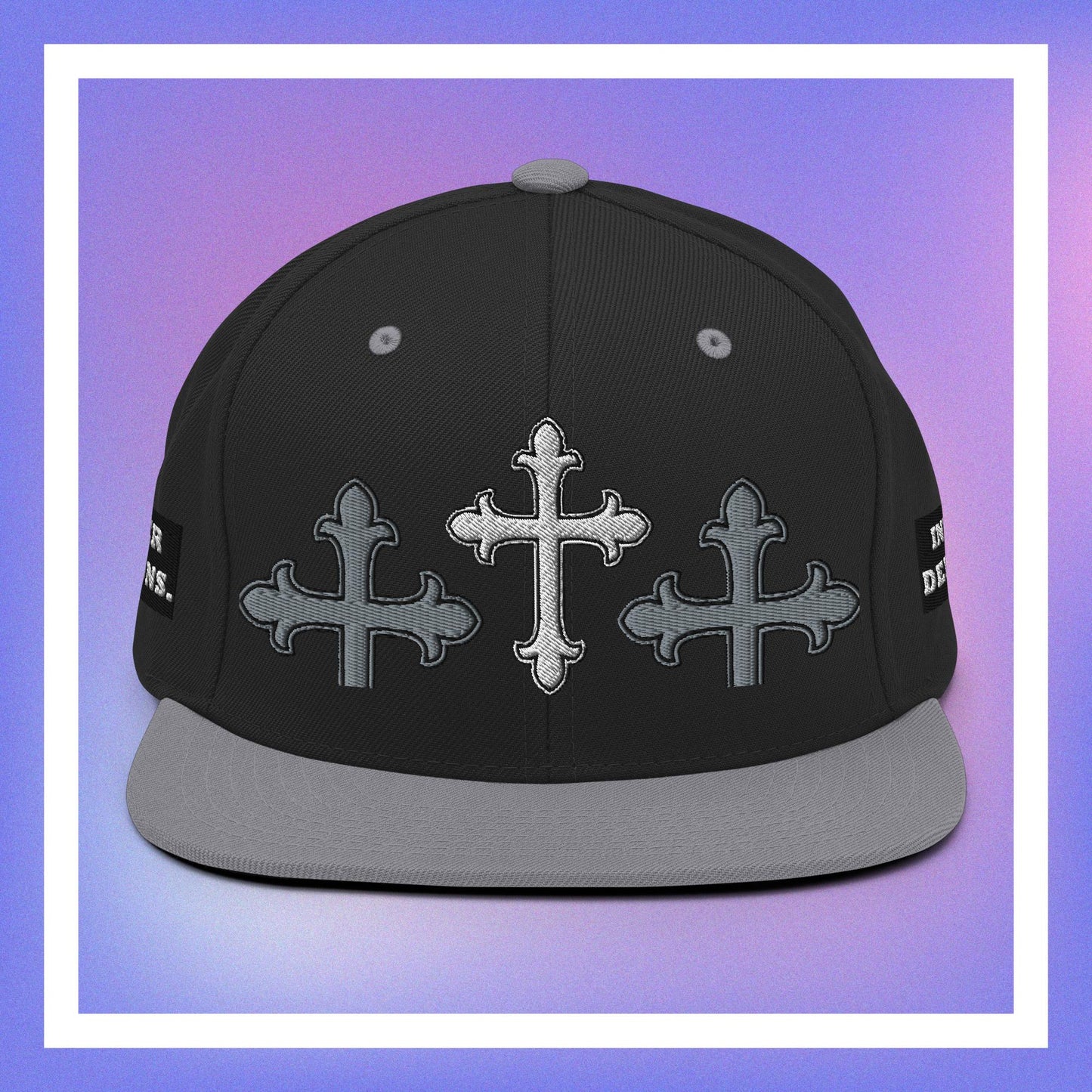 White Cross Snapback Hat