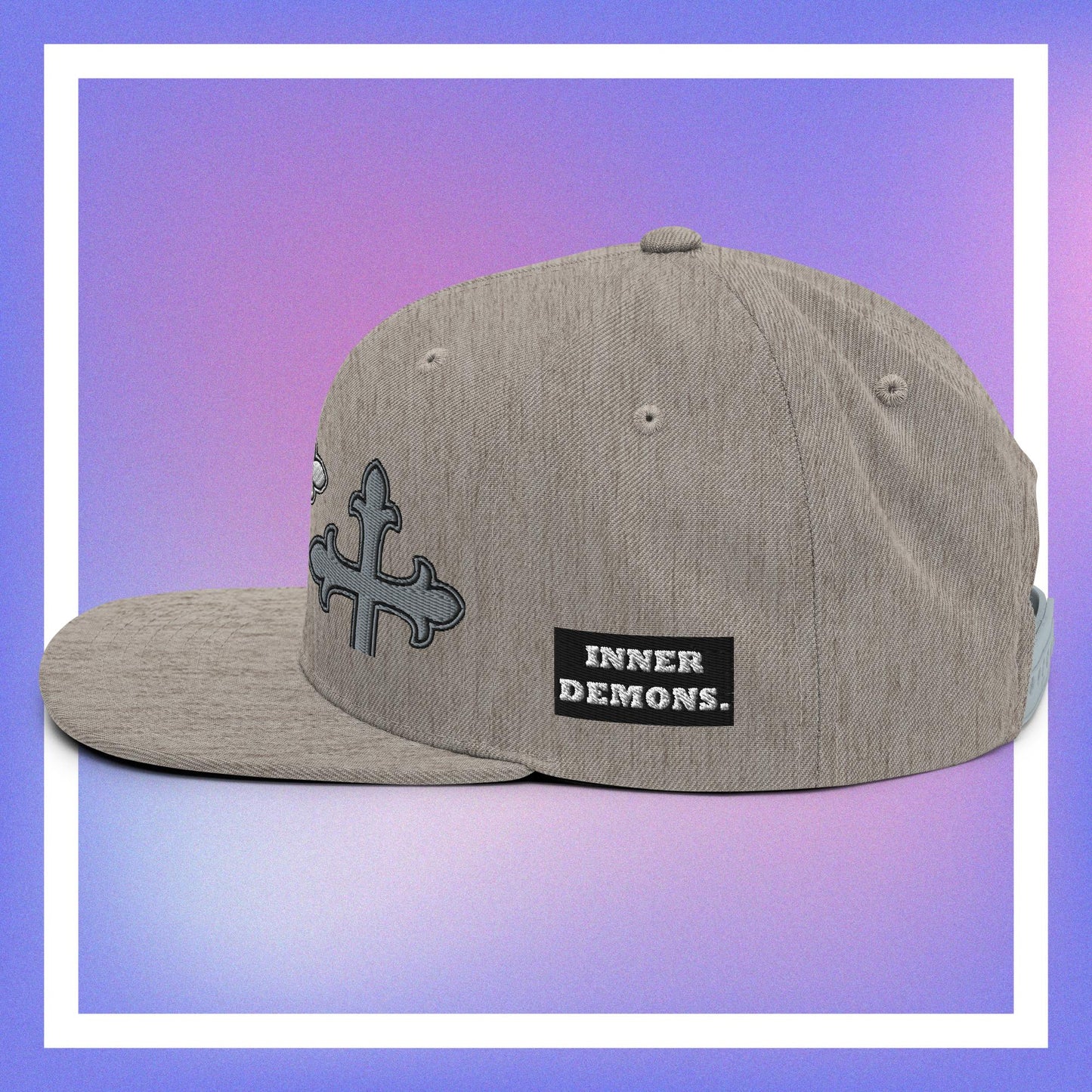 White Cross Snapback Hat