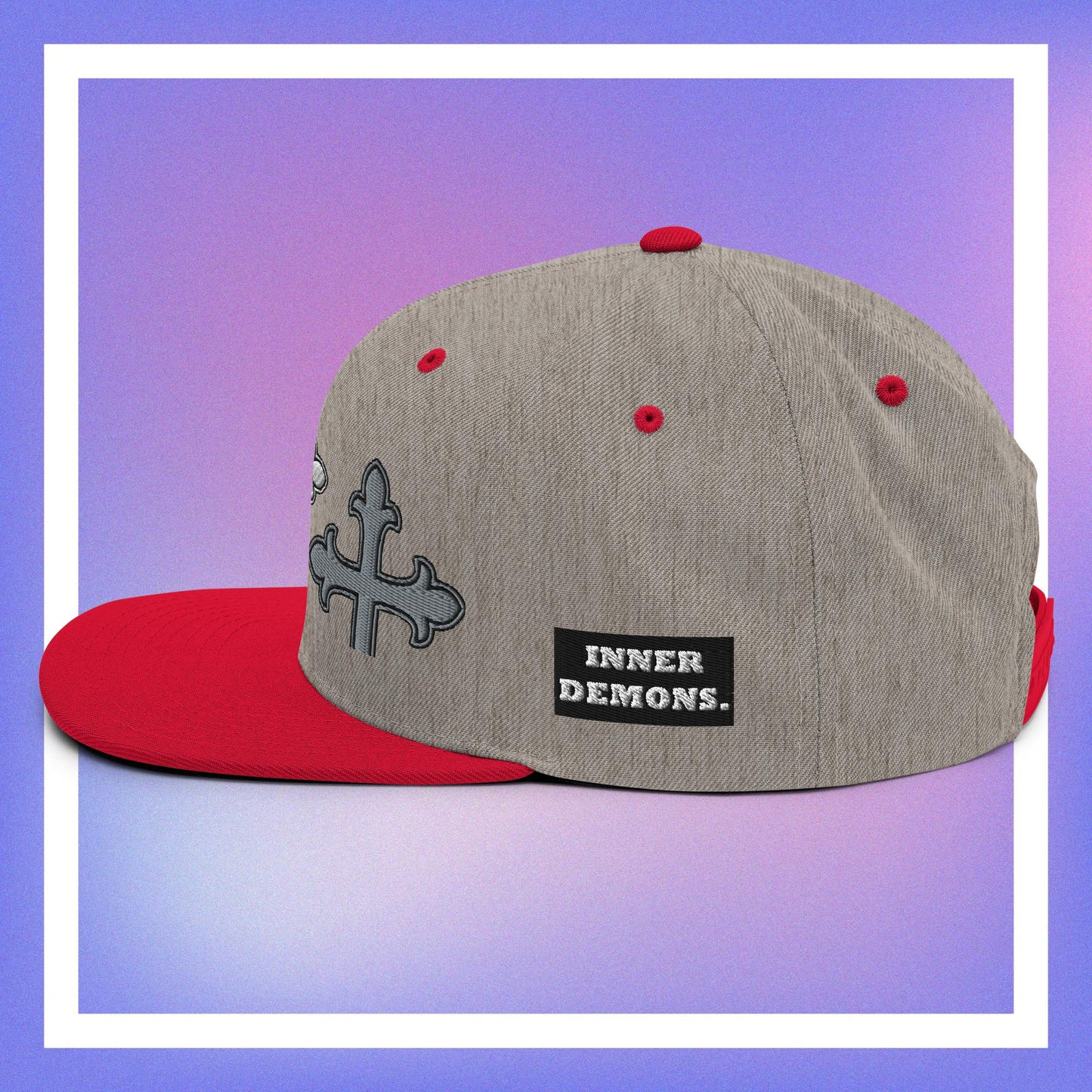White Cross Snapback Hat