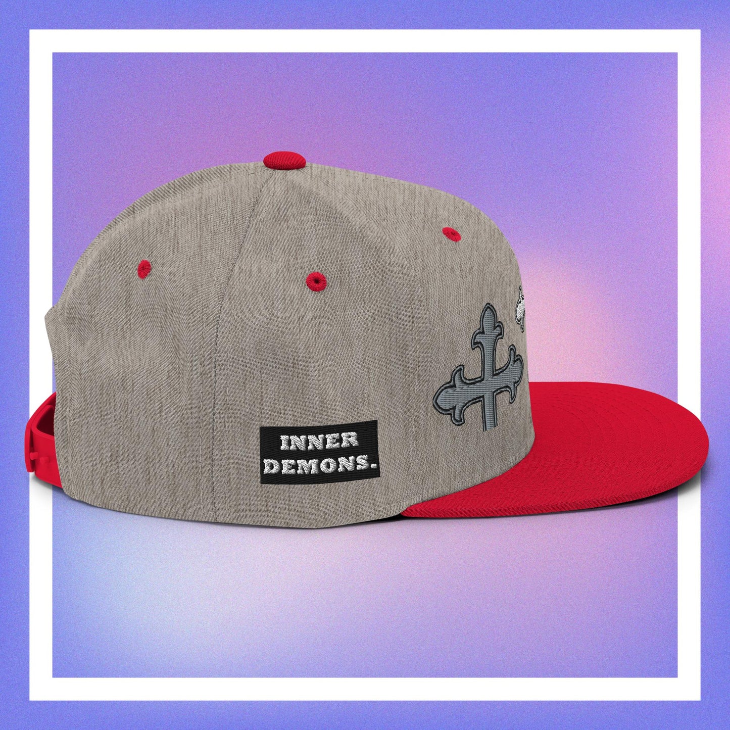 White Cross Snapback Hat