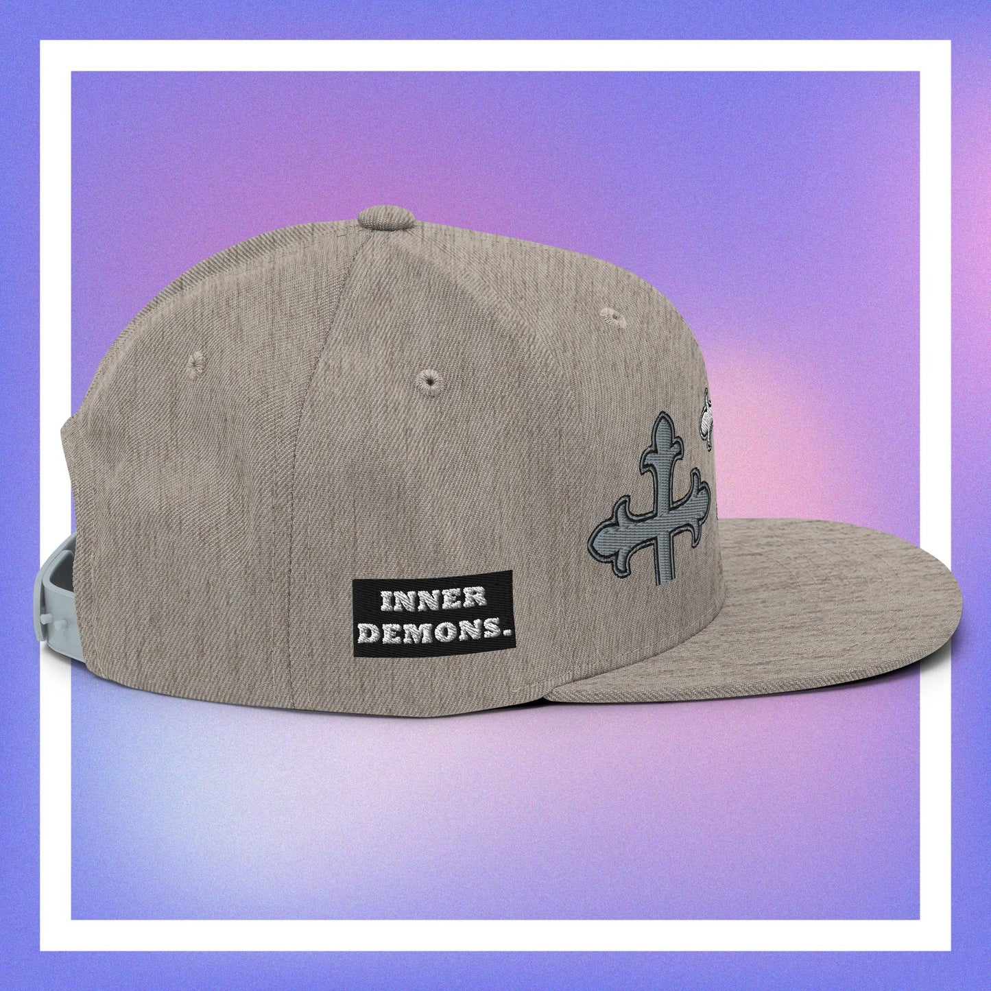 White Cross Snapback Hat