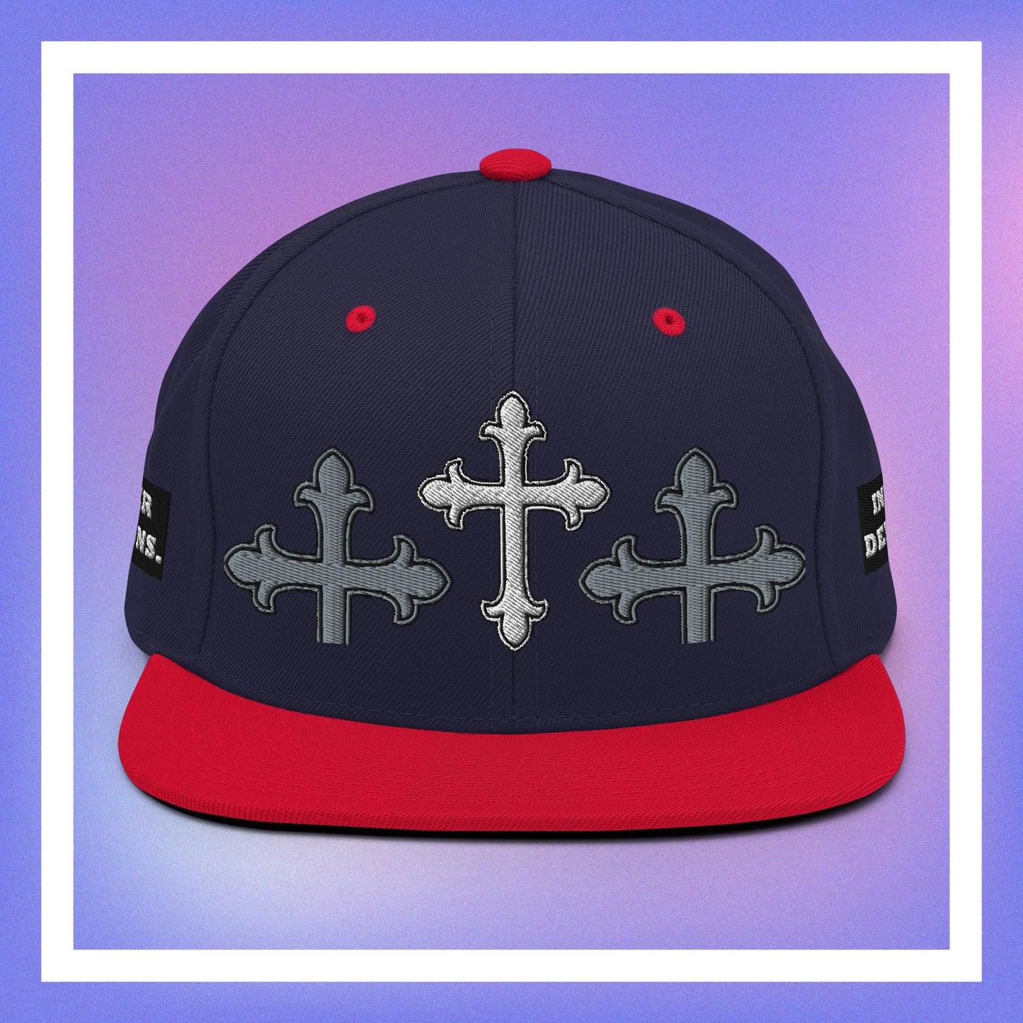 White Cross Snapback Hat