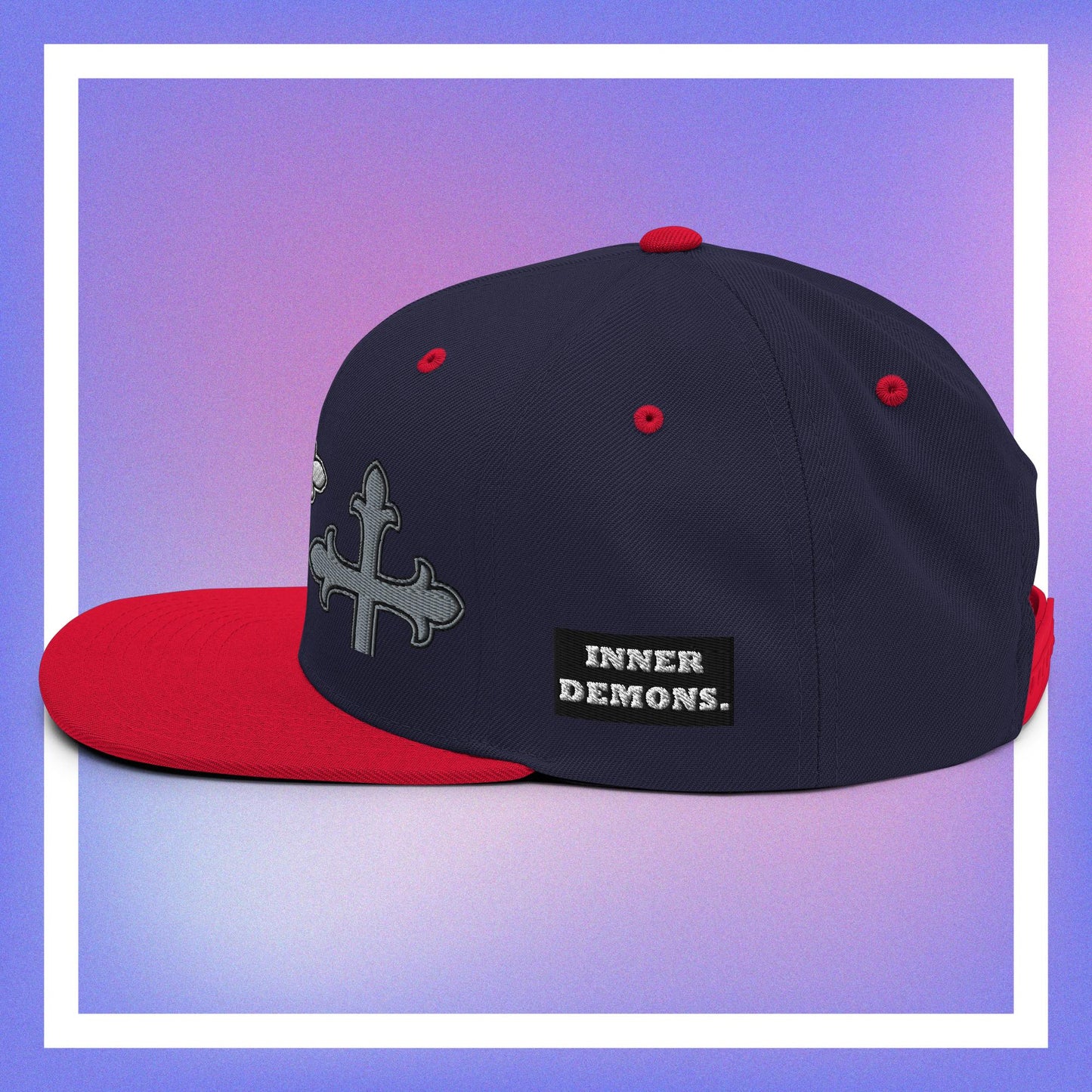 White Cross Snapback Hat