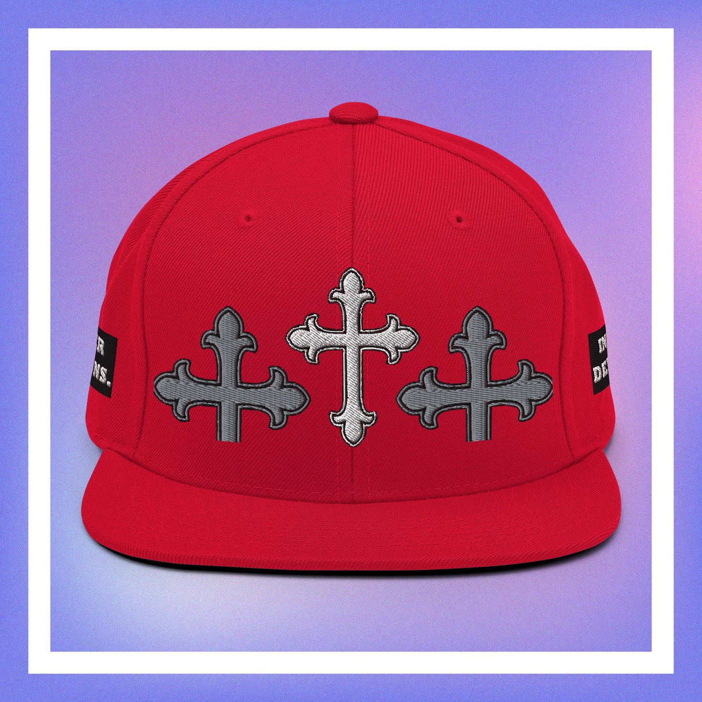 White Cross Snapback Hat