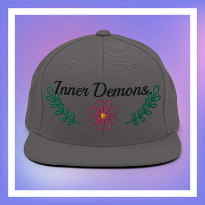 Green Flower Snapback Hat