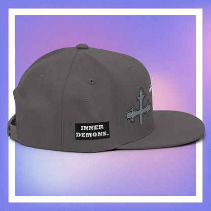 White Cross Snapback Hat