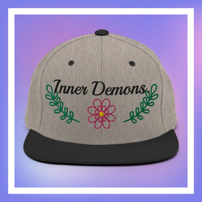 Green Flower Snapback Hat