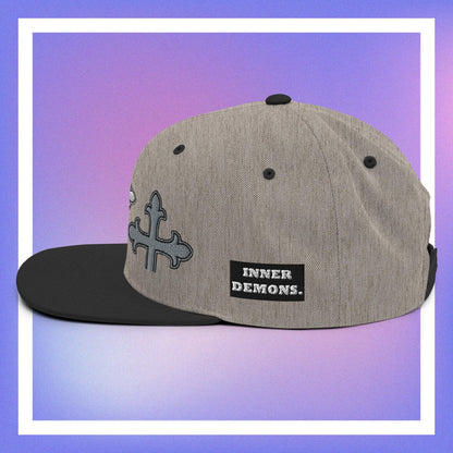 White Cross Snapback Hat