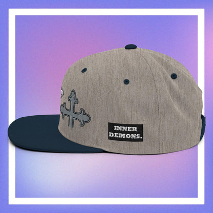 White Cross Snapback Hat