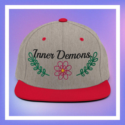Green Flower Snapback Hat