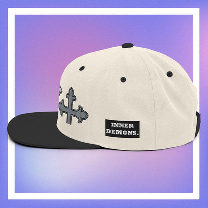 White Cross Snapback Hat