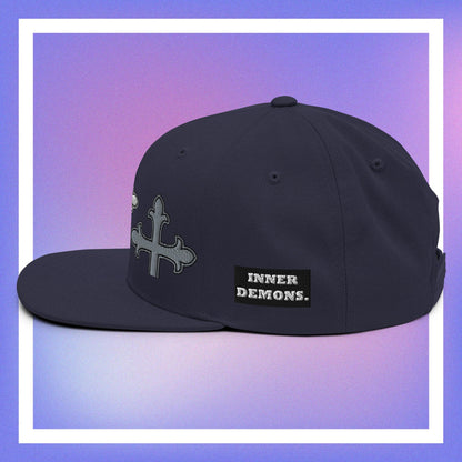 White Cross Snapback Hat