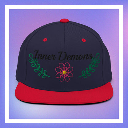 Green Flower Snapback Hat