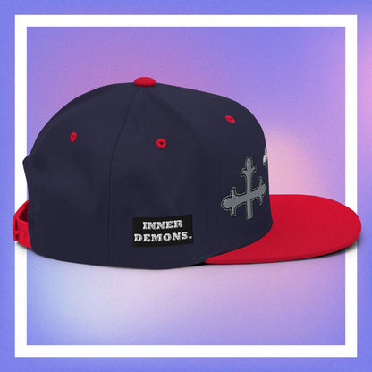 White Cross Snapback Hat