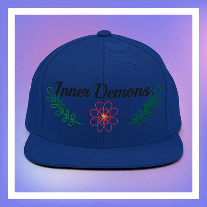 Green Flower Snapback Hat