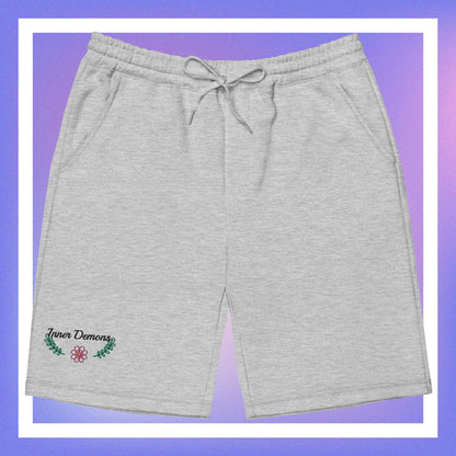 Green Flower fleece shorts