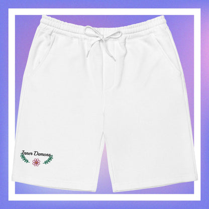 Green Flower fleece shorts