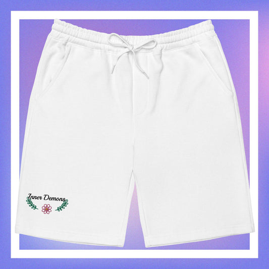 Green Flower fleece shorts